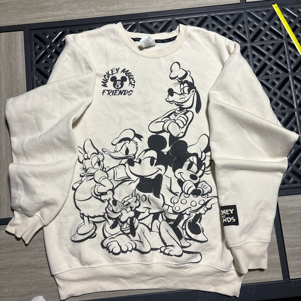 Disney Cream Crewneck Sweater - Mickey & Friends